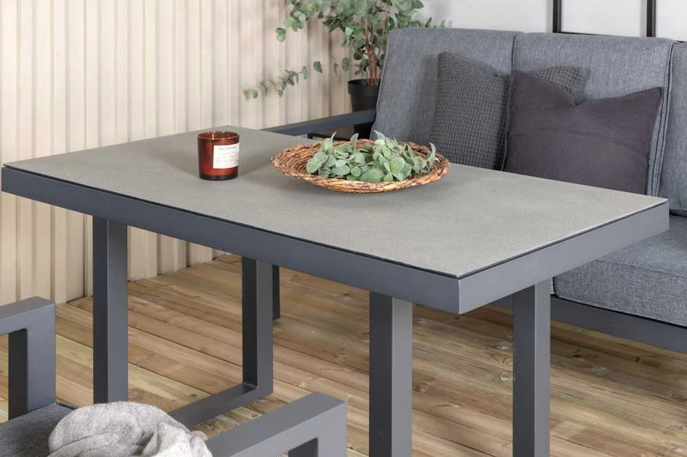 Venture Design Sofos grupė, Barselona, Stalas: 140x75 cm, Sofa: 171x84 cm, Juoda