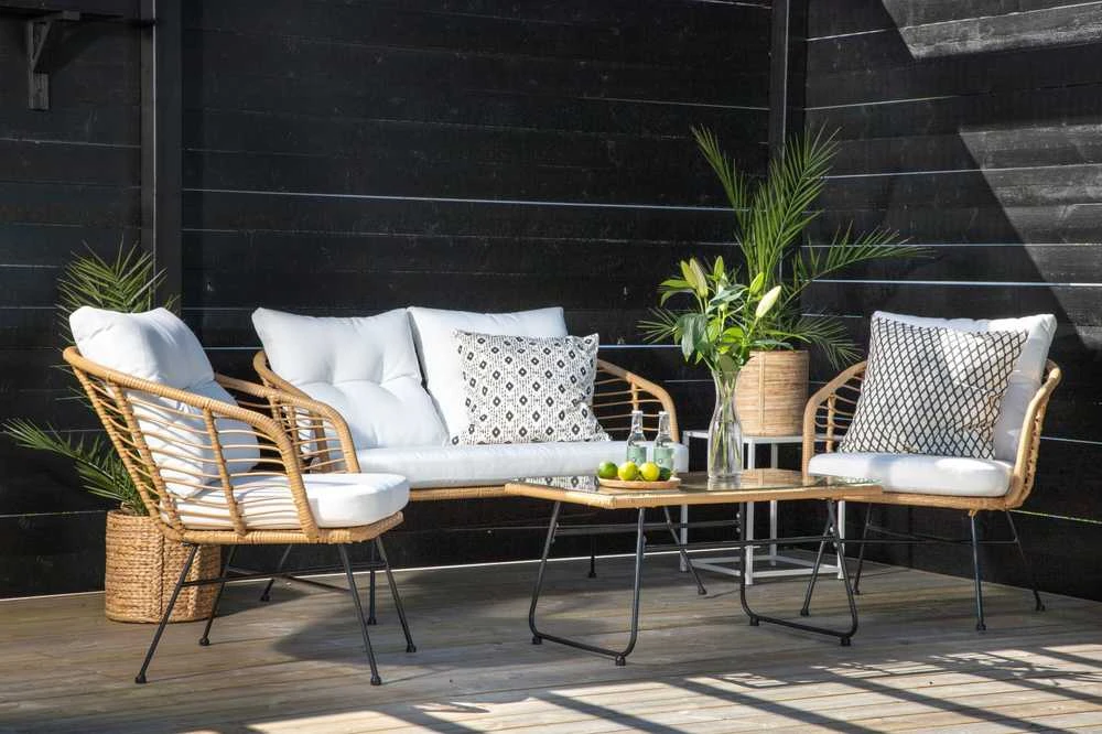 Venture Design Sofos grupė, Viga Soffgrupp, Stalas: 40x69x50 cm Kėdė: 82x76x70 cm Sofa: 81,5x76,5x127 cm, Natūrali