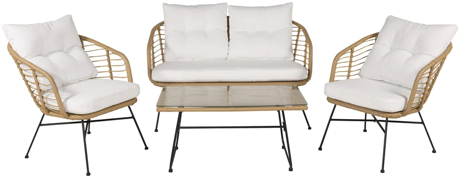 Venture Design Sofos grupė, Viga Soffgrupp, Stalas: 40x69x50 cm Kėdė: 82x76x70 cm Sofa: 81,5x76,5x127 cm, Natūrali