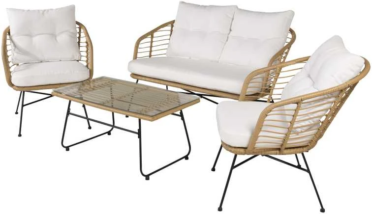 Venture Design Sofos grupė, Viga Soffgrupp, Stalas: 40x69x50 cm Kėdė: 82x76x70 cm Sofa: 81,5x76,5x127 cm, Natūrali