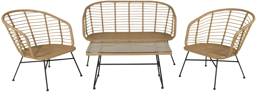 Venture Design Sofos grupė, Viga Soffgrupp, Stalas: 40x69x50 cm Kėdė: 82x76x70 cm Sofa: 81,5x76,5x127 cm, Natūrali