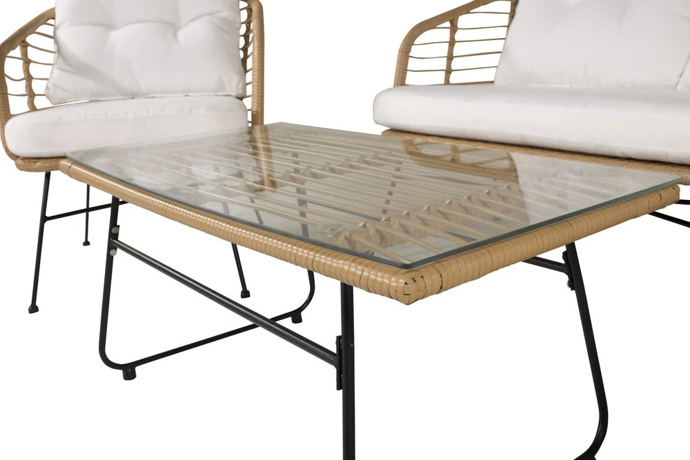 Venture Design Sofos grupė, Viga Soffgrupp, Stalas: 40x69x50 cm Kėdė: 82x76x70 cm Sofa: 81,5x76,5x127 cm, Natūrali