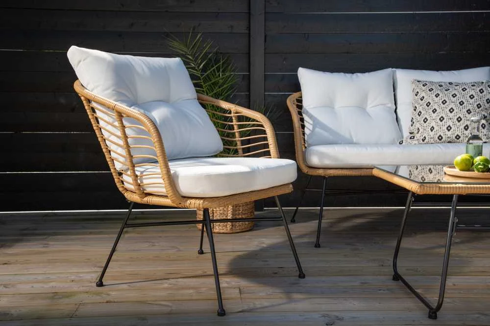 Venture Design Sofos grupė, Viga Soffgrupp, Stalas: 40x69x50 cm Kėdė: 82x76x70 cm Sofa: 81,5x76,5x127 cm, Natūrali