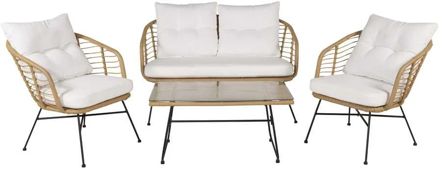 Venture Design Sofos grupė, Viga Soffgrupp, Stalas: 40x69x50 cm Kėdė: 82x76x70 cm Sofa: 81,5x76,5x127 cm, Natūrali