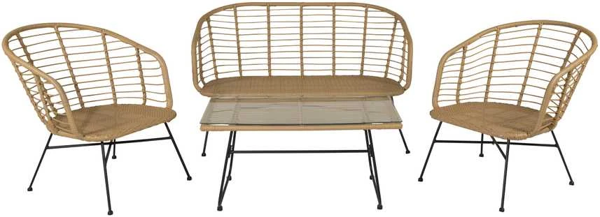 Venture Design Sofos grupė, Viga Soffgrupp, Stalas: 40x69x50 cm Kėdė: 82x76x70 cm Sofa: 81,5x76,5x127 cm, Natūrali