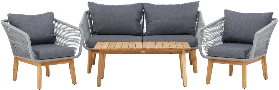 Venture Design Sofos komplektas Chania pilka, akacijos mediena