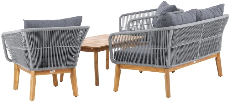 Venture Design Sofos komplektas Chania pilka, akacijos mediena