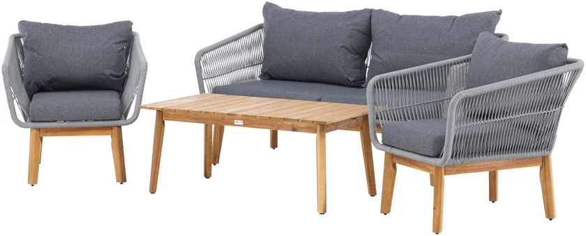 Venture Design Sofos komplektas Chania pilka, akacijos mediena
