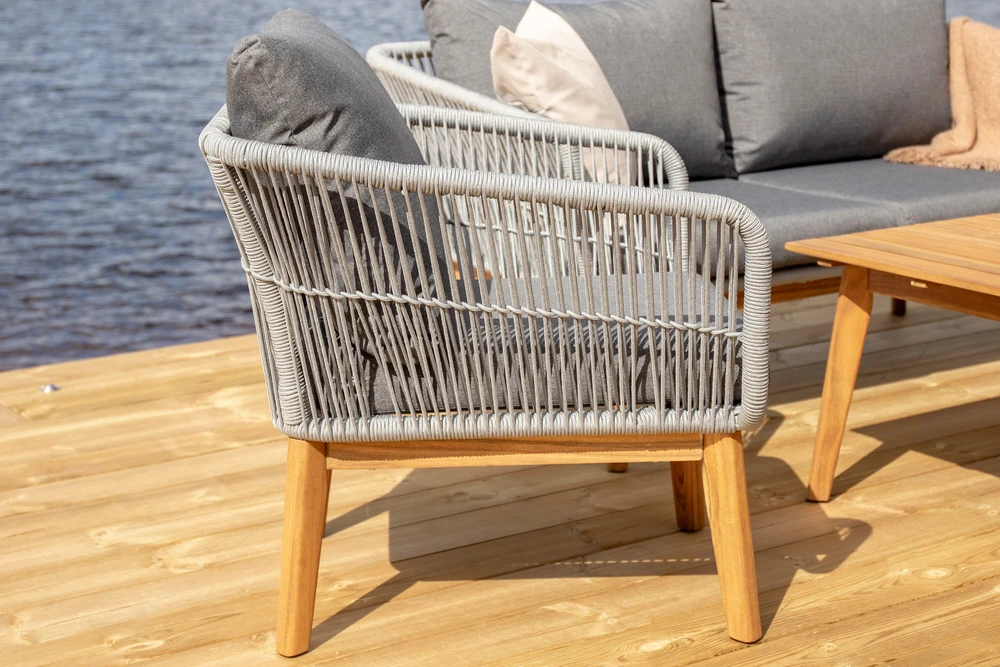 Venture Design Sofos komplektas Chania pilka, akacijos mediena