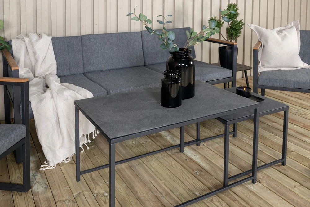 Venture Design Sofos komplektas, Dakar, 188x80 cm, Juoda/Pilka