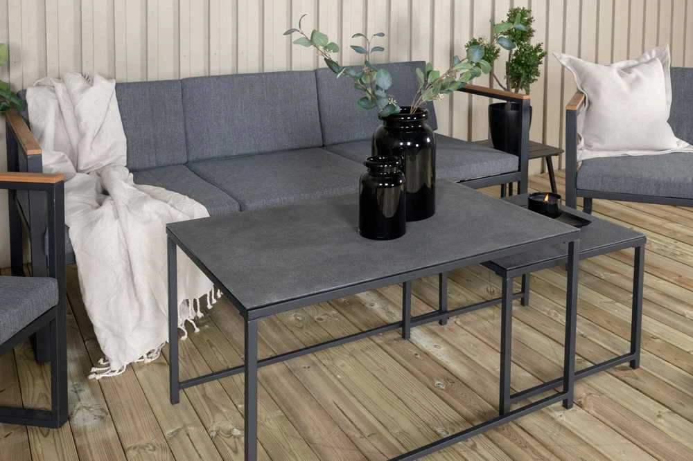 Venture Design Sofos komplektas, Dakar, 188x80 cm, Juoda/Pilka