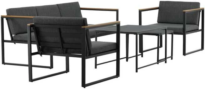 Venture Design Sofos komplektas, Dakar, 188x80 cm, Juoda/Pilka