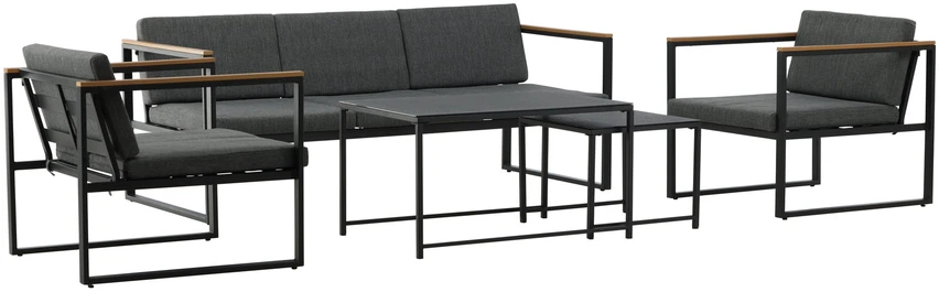 Venture Design Sofos komplektas, Dakar, 188x80 cm, Juoda/Pilka