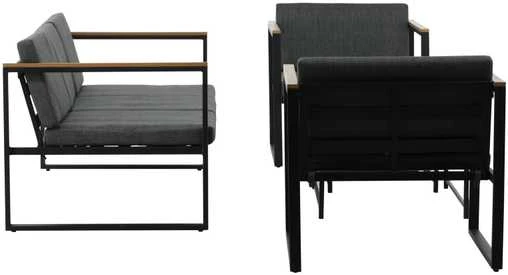 Venture Design Sofos komplektas, Dakar, 188x80 cm, Juoda/Pilka