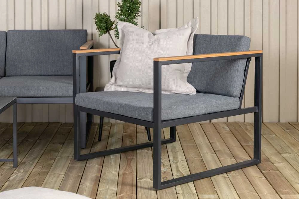 Venture Design Sofos komplektas, Dakar, 188x80 cm, Juoda/Pilka