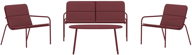 Venture Design Sofos komplektas Fourni, burgundiškos spalvos