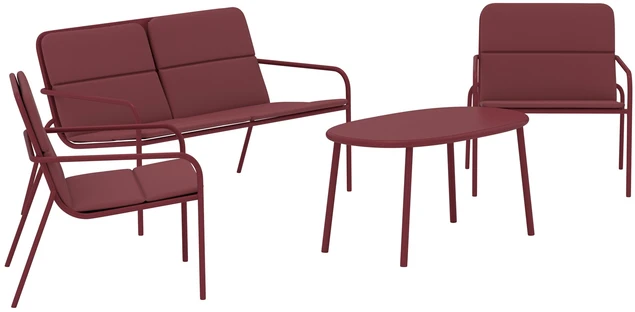 Venture Design Sofos komplektas Fourni, burgundiškos spalvos