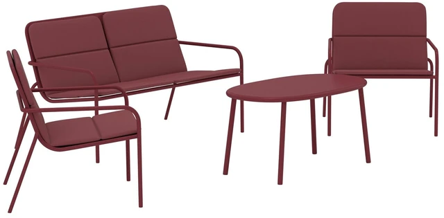 Venture Design Sofos komplektas Fourni, burgundiškos spalvos
