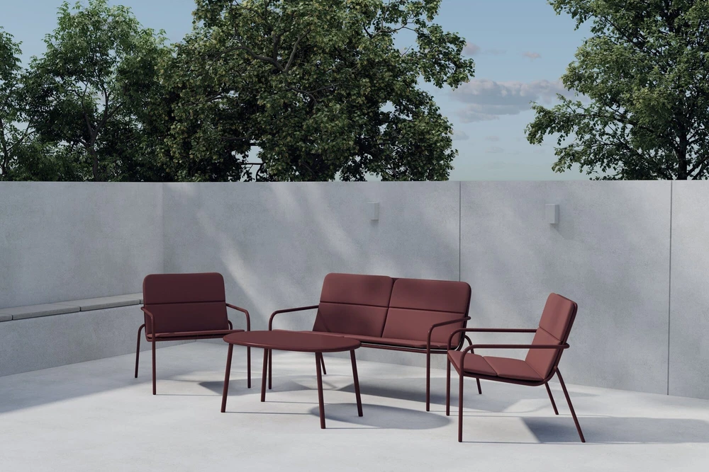Venture Design Sofos komplektas Fourni, burgundiškos spalvos
