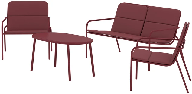 Venture Design Sofos komplektas Fourni, burgundiškos spalvos