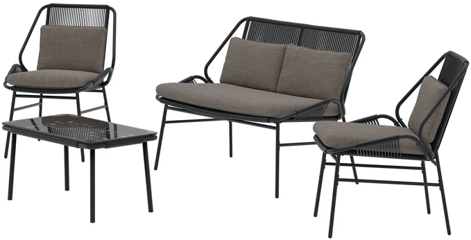 Venture Design Sofos komplektas, juoda, ruda