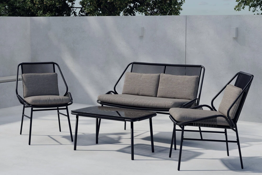 Venture Design Sofos komplektas, juoda, ruda