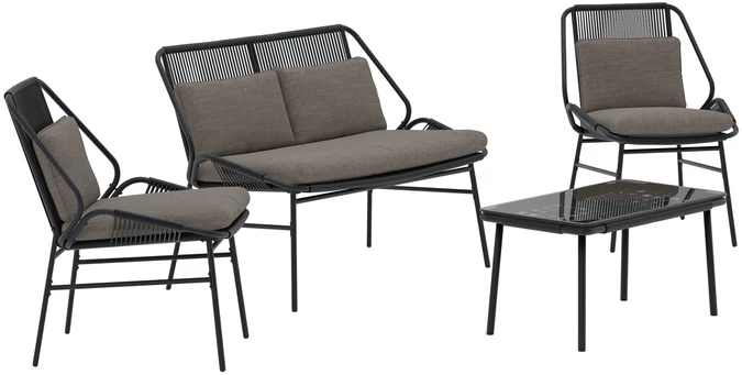 Venture Design Sofos komplektas, juoda, ruda
