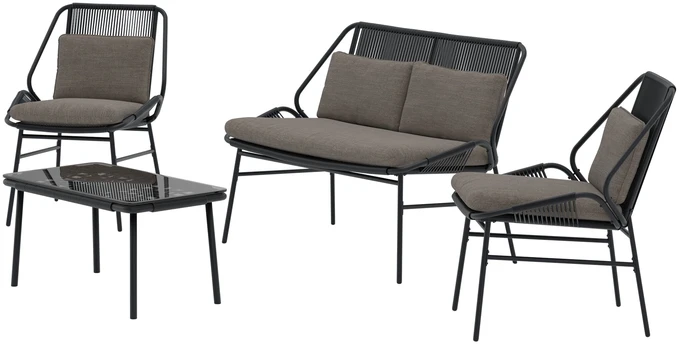 Venture Design Sofos komplektas, juoda, ruda