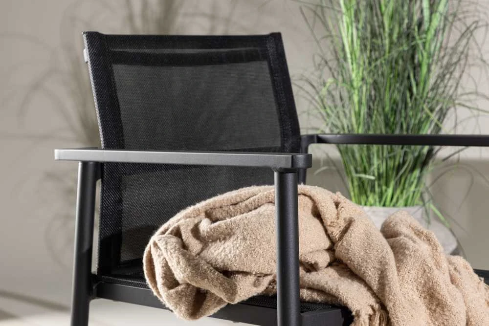 Venture Design Sofos komplektas, kėdė: 81x65 cm, sofa: 81x105 cm, stalas: 43x90 cm, juodas