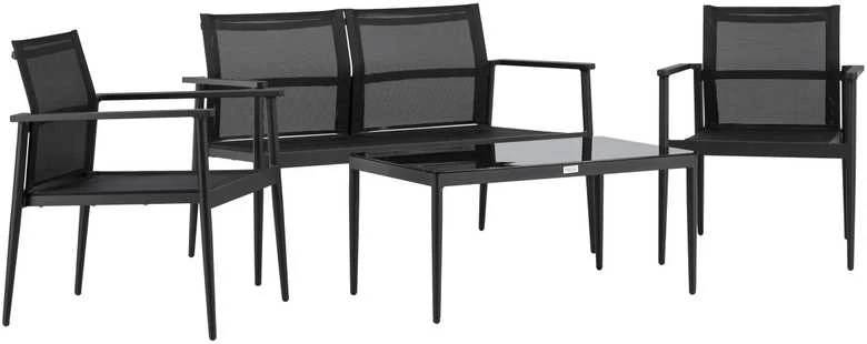 Venture Design Sofos komplektas, kėdė: 81x65 cm, sofa: 81x105 cm, stalas: 43x90 cm, juodas