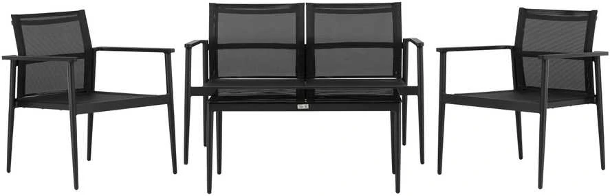 Venture Design Sofos komplektas, kėdė: 81x65 cm, sofa: 81x105 cm, stalas: 43x90 cm, juodas