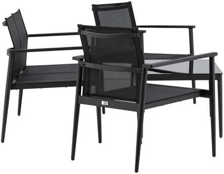 Venture Design Sofos komplektas, kėdė: 81x65 cm, sofa: 81x105 cm, stalas: 43x90 cm, juodas
