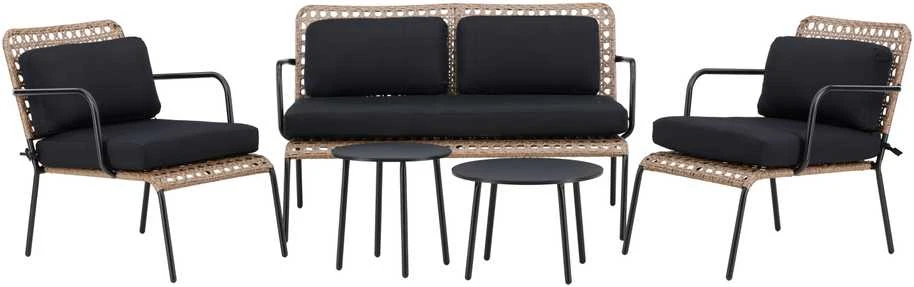 Venture Design Sofos komplektas, Paola, D:87 A:78 P:122 cm, Juoda