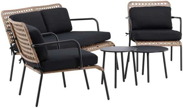 Venture Design Sofos komplektas, Paola, D:87 A:78 P:122 cm, Juoda