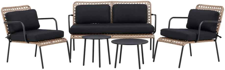 Venture Design Sofos komplektas, Paola, D:87 A:78 P:122 cm, Juoda