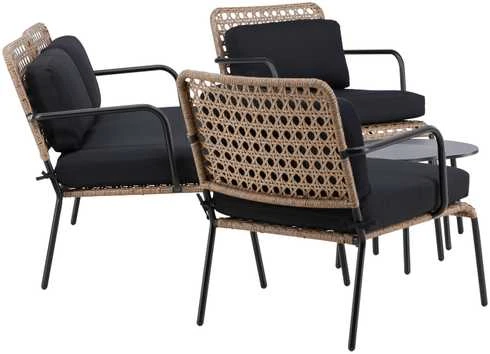 Venture Design Sofos komplektas, Paola, D:87 A:78 P:122 cm, Juoda
