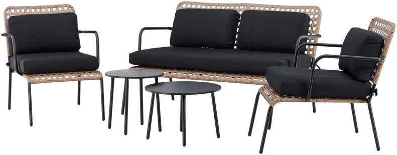 Venture Design Sofos komplektas, Paola, D:87 A:78 P:122 cm, Juoda