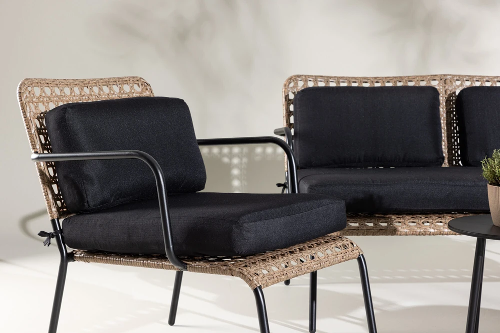Venture Design Sofos komplektas, Paola, D:87 A:78 P:122 cm, Juoda