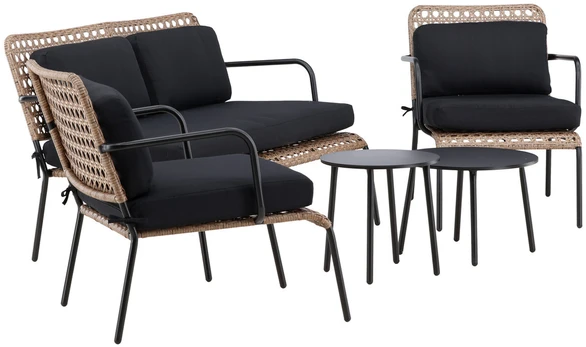 Venture Design Sofos komplektas, Paola, D:87 A:78 P:122 cm, Juoda