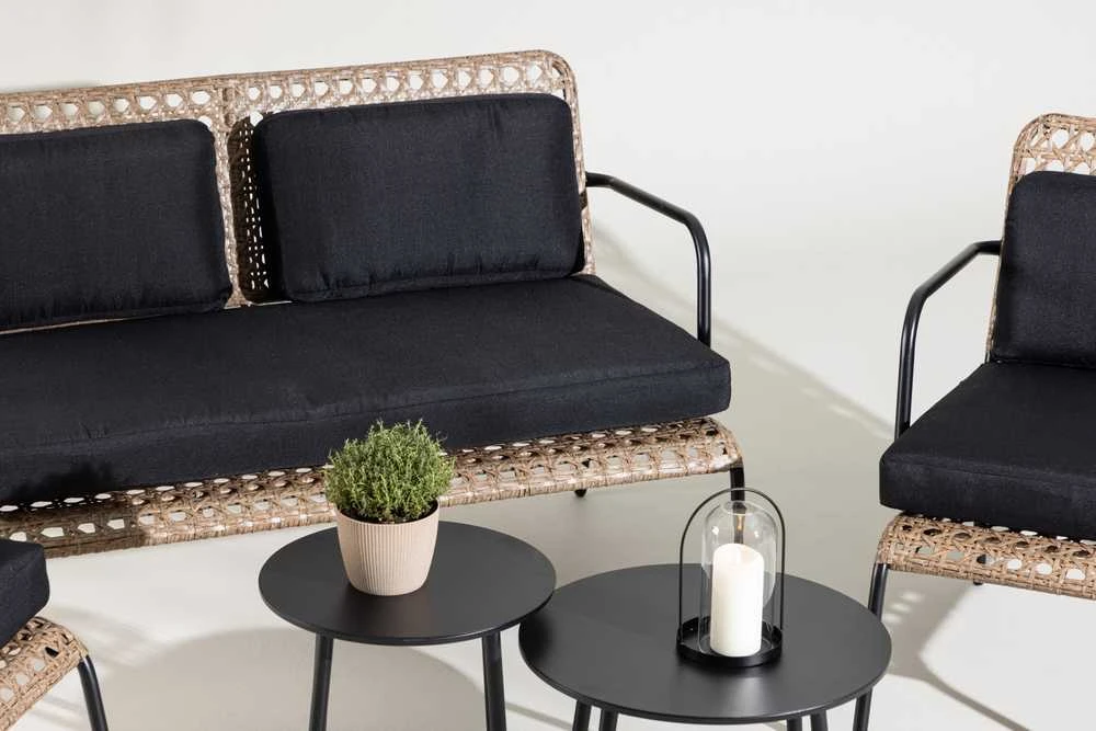 Venture Design Sofos komplektas, Paola, D:87 A:78 P:122 cm, Juoda
