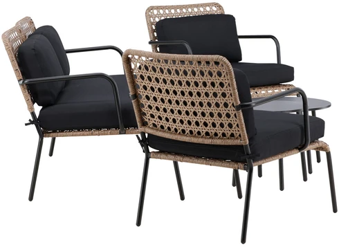 Venture Design Sofos komplektas, Paola, D:87 A:78 P:122 cm, Juoda