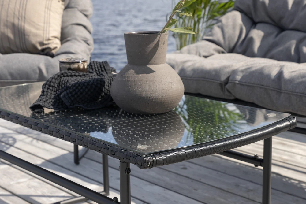 Venture Design Sofos komplektas, Tina, Kėdė: 75x66 cm, Sofa: 75x118 cm, Juoda