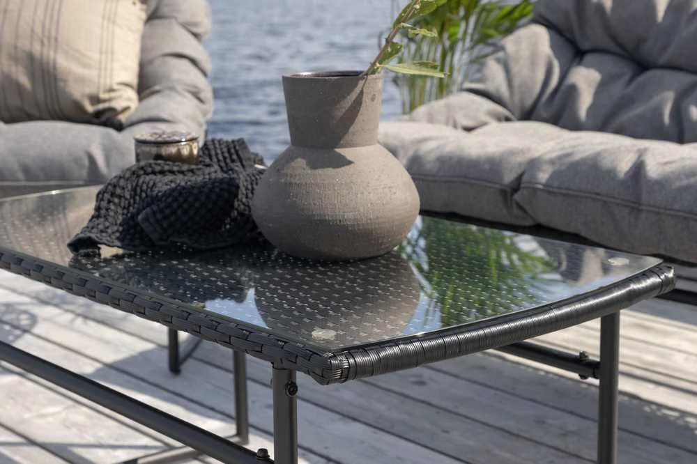 Venture Design Sofos komplektas, Tina, Kėdė: 75x66 cm, Sofa: 75x118 cm, Juoda
