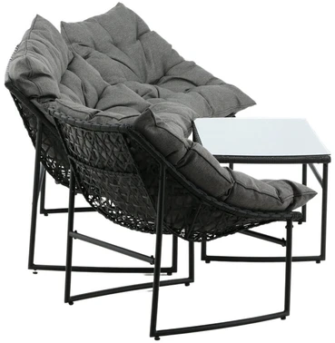 Venture Design Sofos komplektas, Tina, Kėdė: 75x66 cm, Sofa: 75x118 cm, Juoda