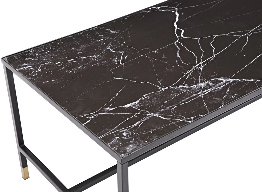 Venture Design Sofos stalas, Dipp, 130x60 cm, Juodas