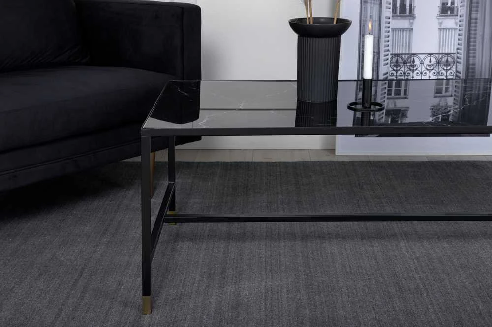 Venture Design Sofos stalas, Dipp, 130x60 cm, Juodas