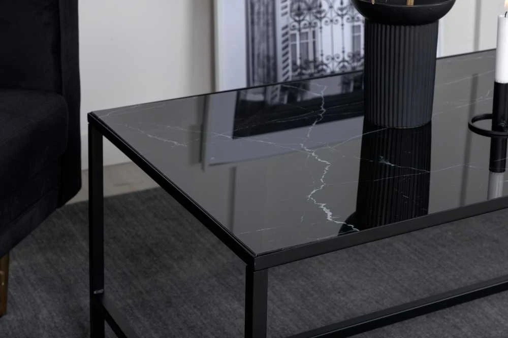 Venture Design Sofos stalas, Dipp, 130x60 cm, Juodas