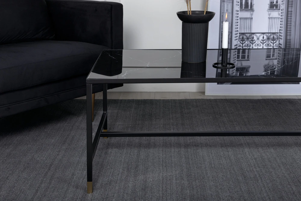 Venture Design Sofos stalas, Dipp, 130x60 cm, Juodas