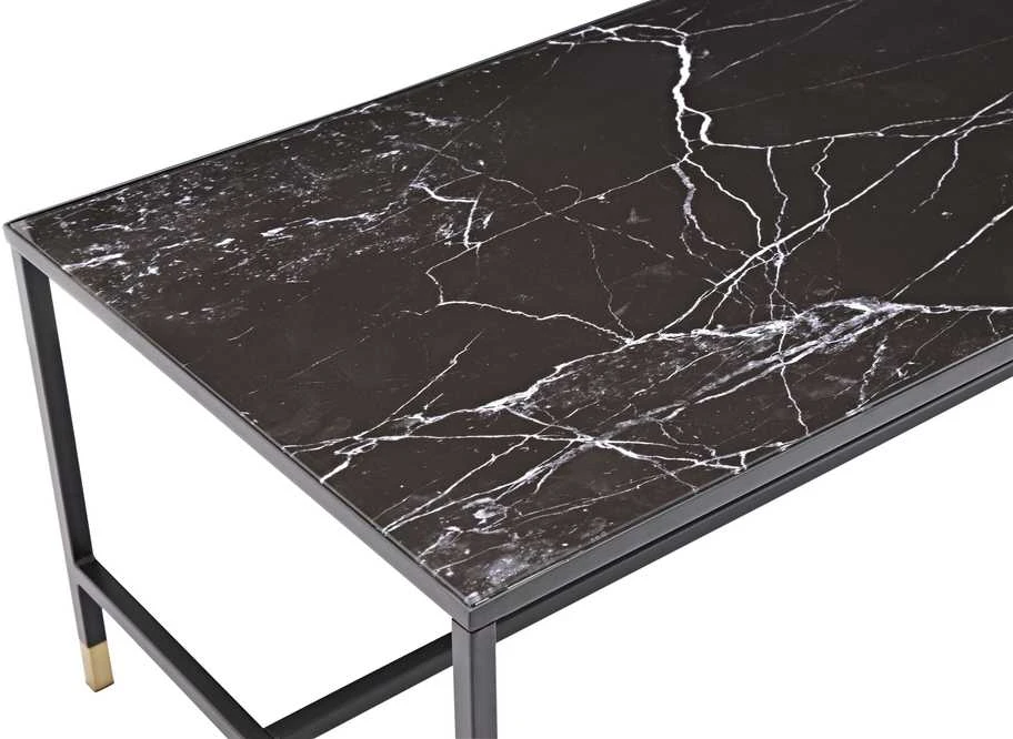 Venture Design Sofos stalas, Dipp, 130x60 cm, Juodas