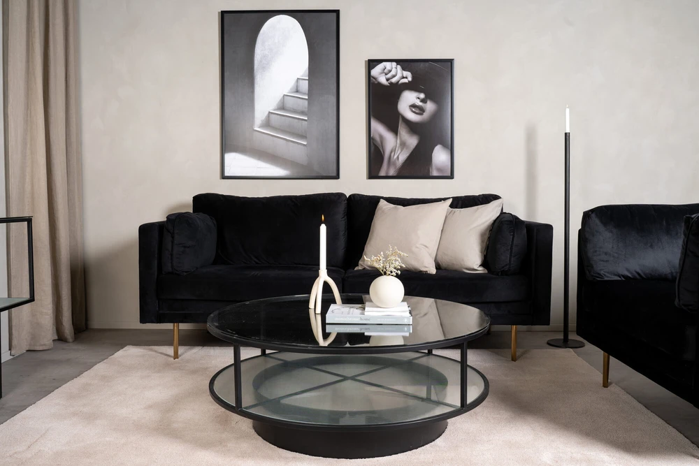 Venture Design Sofos stalas, Falsterbo apvalus, ø100 cm, juodas